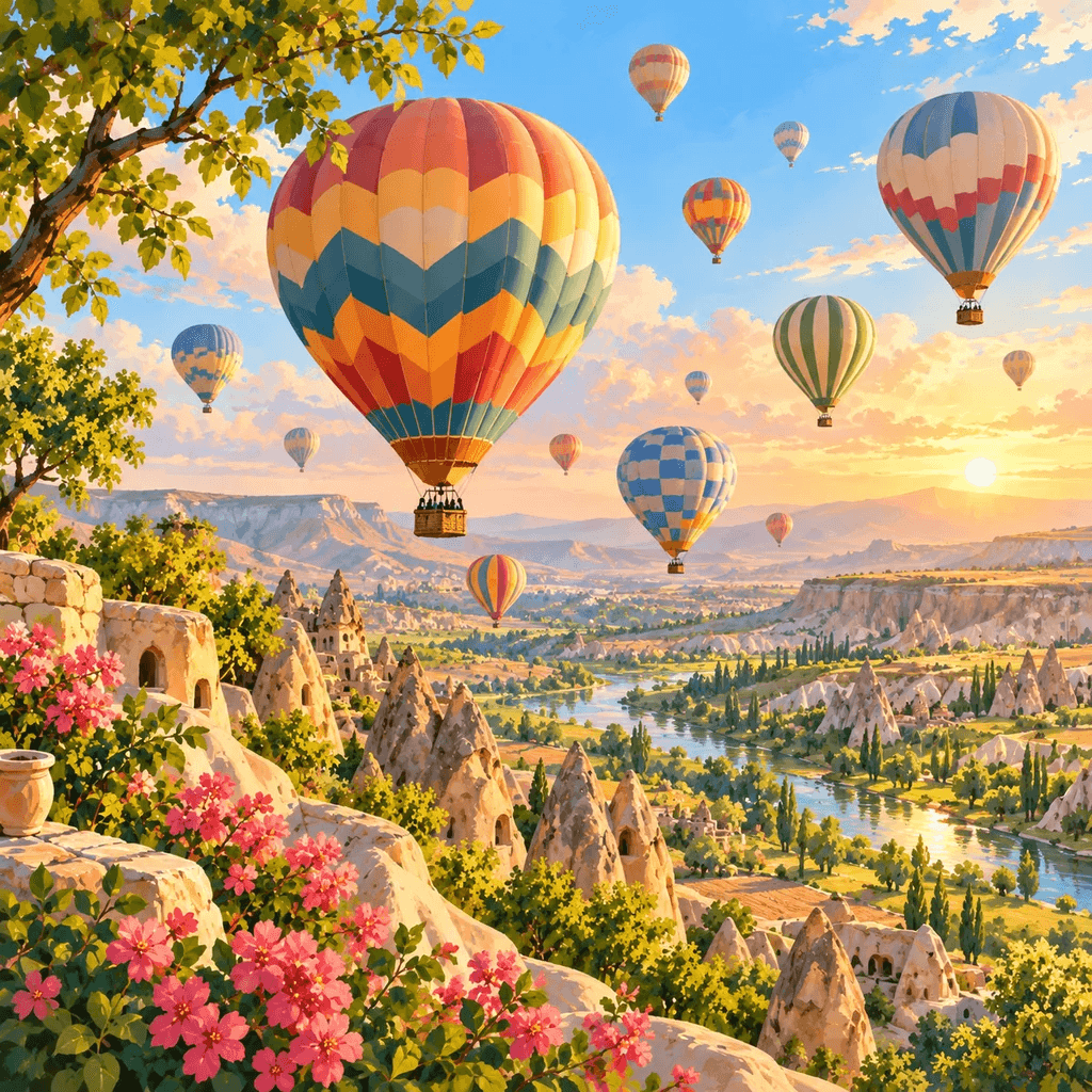 The illustrated Hot Air Balloon Ride stamp from Pond Passport