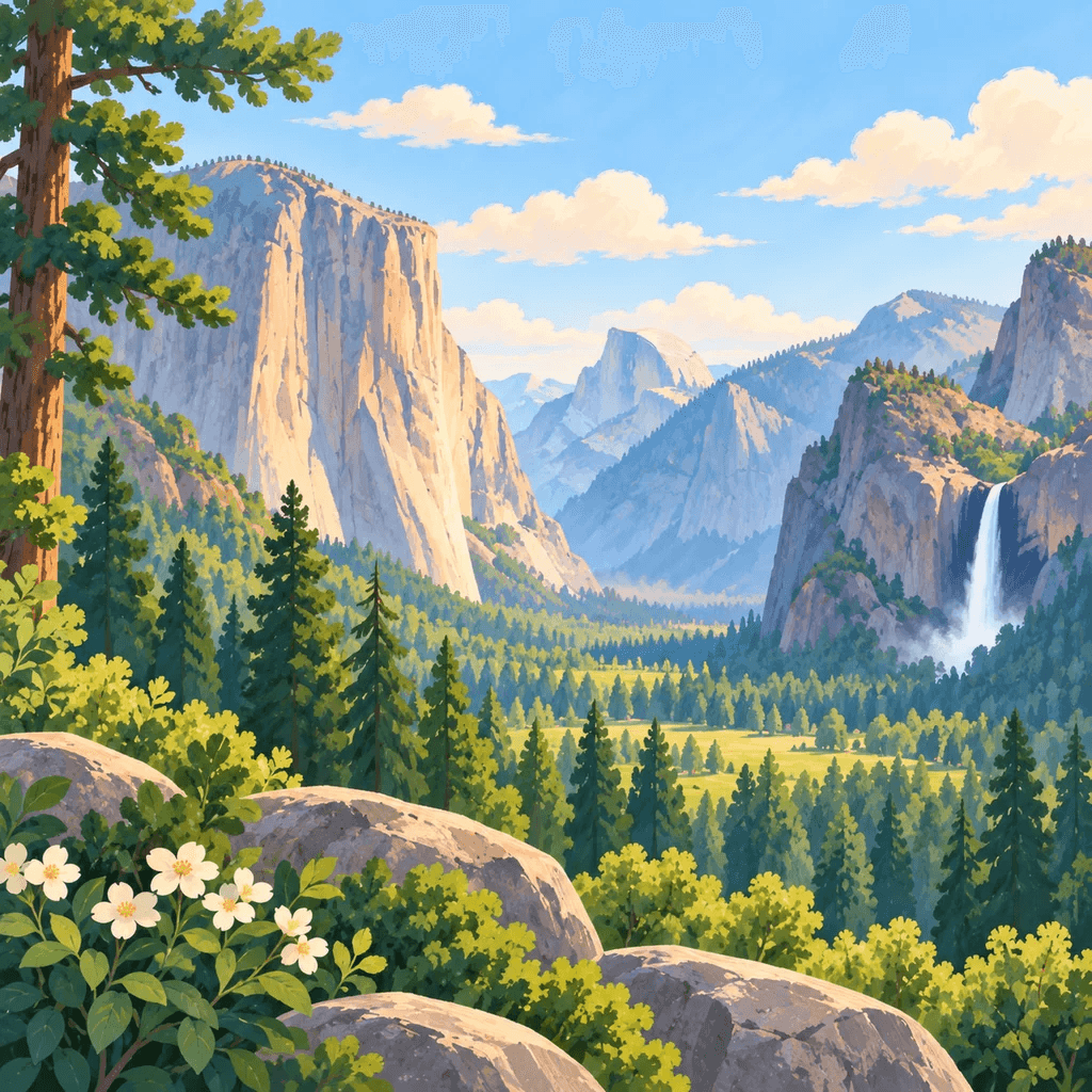 The illustrated Yosemite stamp from Pond Passport