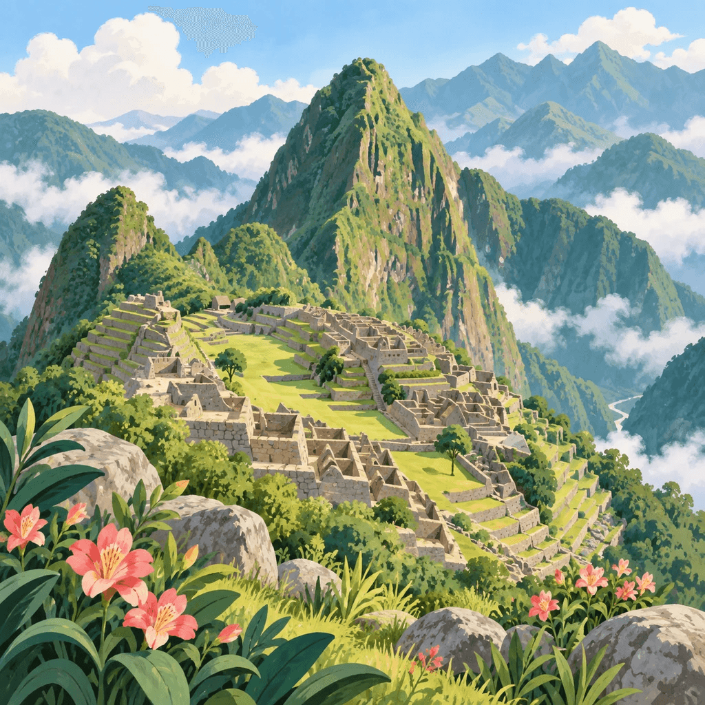 The illustrated Machu Picchu stamp from Pond Passport